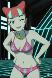 neon_katt, rwby, 1girls, bikini, choker