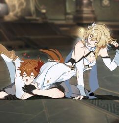 childe_(genshin_impact), lumine_(genshin_impact), tartaglia_(genshin_impact), genshin_impact, eriimyon