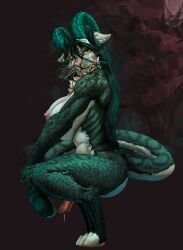 ferrn, 2_horns, anthro, areola, athletic