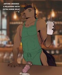 animal_genitalia, animal_penis, anthro, apron, bedroom_eyes