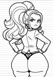 dork_diaries, 1girls, ass, ass_focus, bangs