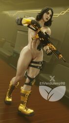 marigold_(fortnite), fortnite, elverdulero98, abs, athletic_female