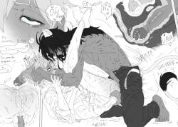 beastman, leona_kingscholar, ruggie_bucchi, twisted_wonderland, 2boys