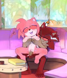 amy_rose, amy_rose_(boom), background_character, keiph_the_tenrec, sticks_the_badger