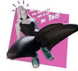 spider-gwen, marvel, small_d0rk, annoyed, big_penis