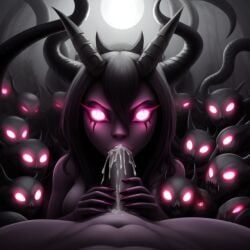 wetnightmare, 1boy, abused_male, assisted_fellatio, black_hair