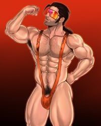 flambae, dispatch_(game), bakkunsfw, banana_hammock, bara