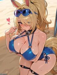 sigrid_(zenless_zone_zero), zenless_zone_zero, (titancore), beach, blonde_hair
