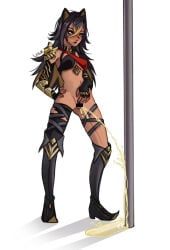 dehya_(genshin_impact), genshin_impact, 1girls, bottomless, girl