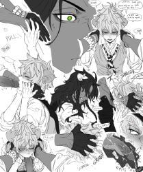 beastman, leona_kingscholar, ruggie_bucchi, twisted_wonderland, 2boys