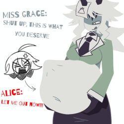 alice_(fundamental_paper_education), miss_grace_(fundamental_paper_education), fundamental_paper_education, 2girls, big_belly