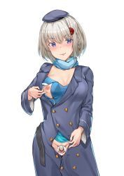 warship_girls_r, beret, blonde_hair, blush, bob_cut