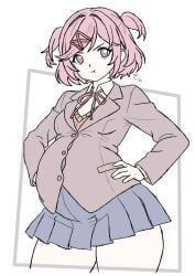 natsuki_(doki_doki_literature_club), doki_doki_literature_club, arrowdark, 1girls, big_ass