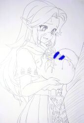 malon, ocarina_of_time, the_legend_of_zelda, 1boy, 1girls
