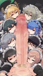 alexandrina_sebastiane, felicia_(fire_emblem), iroha, rem_(re:zero), roberta_(black_lagoon)