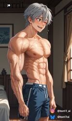 wise_(zenless_zone_zero), zenless_zone_zero, torri1, 1boy, abs