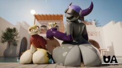 daisy_(rochin1000), orisa_(omananimations), pal_(species), sparkit, waylon_(thecosmicwolf33)
