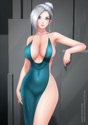 winter_schnee, rwby, john_reith, 1girl, bare_arms