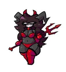 the_siren_(the_binding_of_isaac), the_binding_of_isaac, black_hair, black_skin, demon