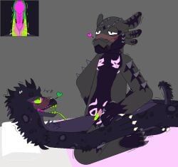 gootraxian, hebi_(kaiju_paradise), kaiju_paradise, anthro, blush