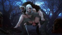 ciri, werewolf_(the_witcher), cd_projekt_red, the_witcher_(series), the_witcher_3:_wild_hunt