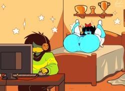 aqua_(deltarune), kris_(deltarune), deltarune, deltarune_chapter_5, boxgarten