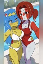 canada_(countryhumans), ukraine_(countryhumans), 2girls, canada, canadian
