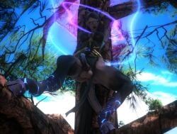 draenei, viera, final_fantasy_xiv, arianna_yukihime, climbing_tree