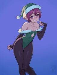 christmas, watcher_hollow, 1girls, ass_visible_from_the_front, ass_visible_through_thighs