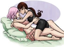 chelsea_childe, luna_wright, dr.stone, 2girls, brown_hair