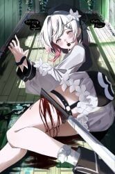sakuraba_ema, mahou_shoujo_no_majo_saiban, 1girl, bdsm, belt
