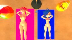 saiko_bichitaru_(smg4), tari_(smg4), smg4, diamonddog246, beach