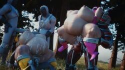ahim_de_famille, emma_goodall, gia_moran, gokai_pink, gokai_yellow