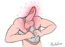 1boy, balls, clothing, cock_transformation, human
