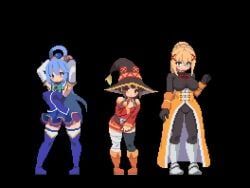 aqua_(konosuba), darkness_(konosuba), megumin, kono_subarashii_sekai_ni_shukufuku_wo!, sesuji07