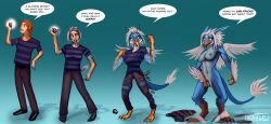mythology, anthro, avian, beak, beak_growth