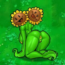 sunflower_(pvz), twin_sunflower_(pvz), plants_vs_zombies, waneczka228, 1girls