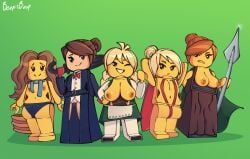 pretzel_girl, lego, lego_minifigures, beepisboop, 5girls