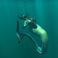 reaper_leviathan, subnautica, office_depot_(artist), boob_grab, boobjob