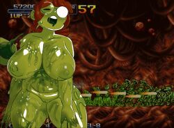 acid, big_breasts, big_glasses, breasts, clon