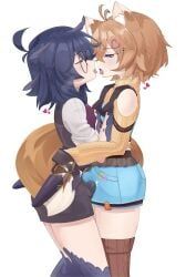 pankyvt, indie_virtual_youtuber, 2boys, after_kiss, animal_ears
