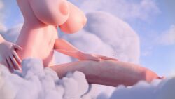 benevolent_bunny, 1futa, airplane, areolae, big_breasts