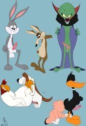 barnyard_dawg, bugs_bunny, daffy_duck, foghorn_leghorn, porky_pig