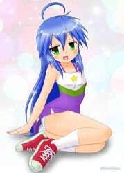 konata_izumi, lucky_star, artist_request, 1girls, blue_hair