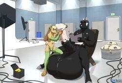 owligatorstudios, after_vore, anthro, balls, big_balls