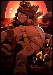 bastet_(p&d), puzzle_&_dragons, phinci, against_wall, animal_ear_fluff