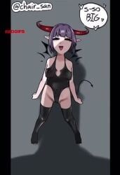 chair_san, 1boy, 1girls, abdominal_bulge, absurdly_large_cock