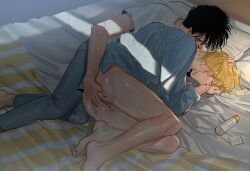 ash_lynx, eiji_okumura, banana_fish, 2boys, balls
