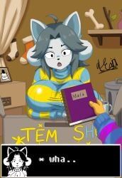 frisk, frisk_(undertale), temmie, temmie_(deltarune), temmie_(species)