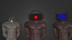 dark_speakerman, plungerman, skibidi_toilet, male_only, naked